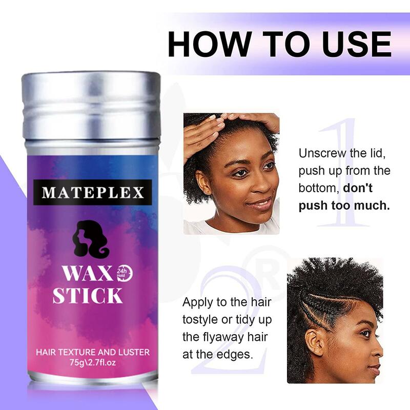 Haarwax Stick Voor Pruiken Niet-Vettig Gebroken Haar Afwerking Crème Sterke Hold Styling Wax Voor Vliegen Weg Alle Haartypes Mannen Vrouwen