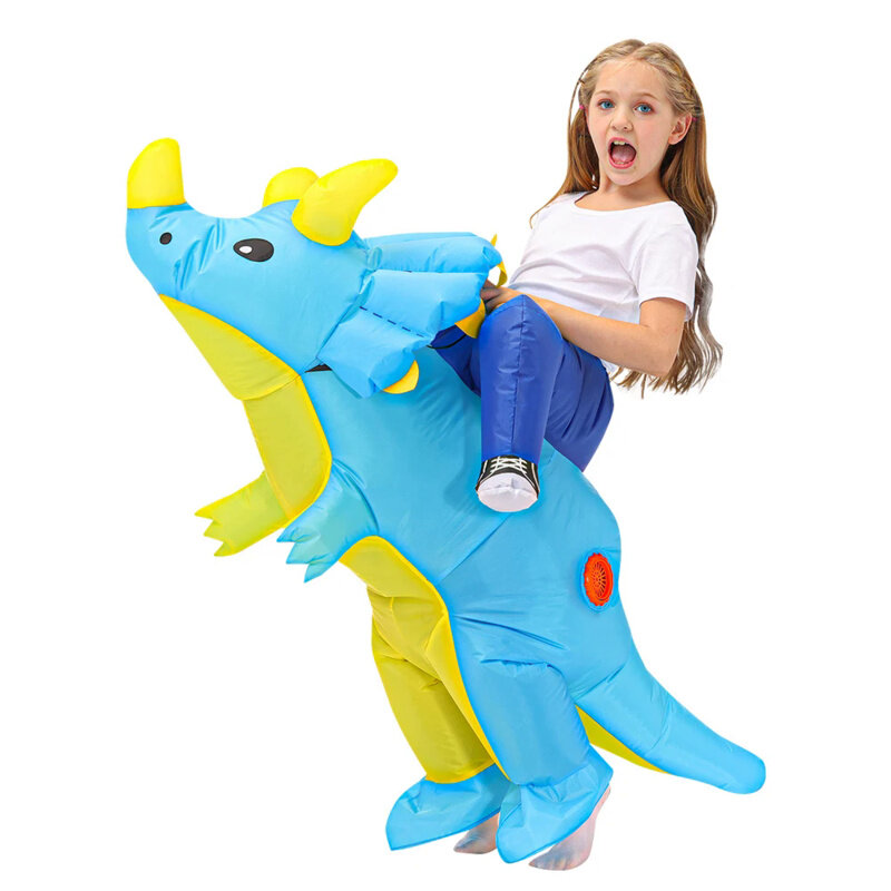 Disfraz inflable de dinosaurio y conejo para niños y niñas, traje de Cosplay de Pascua, Halloween y Carnaval