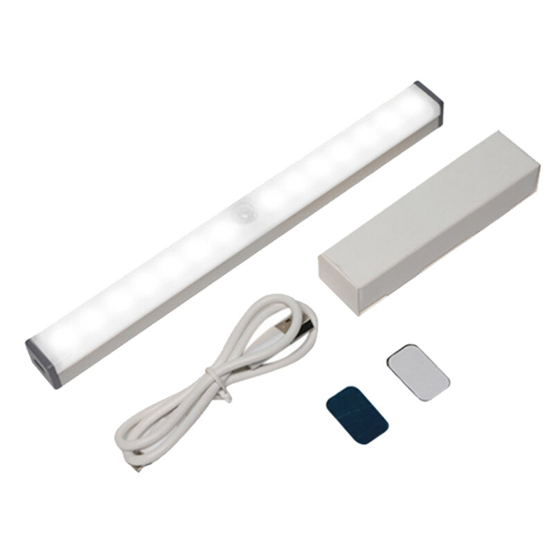 Veilleuse LED avec détecteur de mouvement sans fil, aste par USB, lampe de nuit pour armoire de cuisine, lampe de garde-robe, 30cm