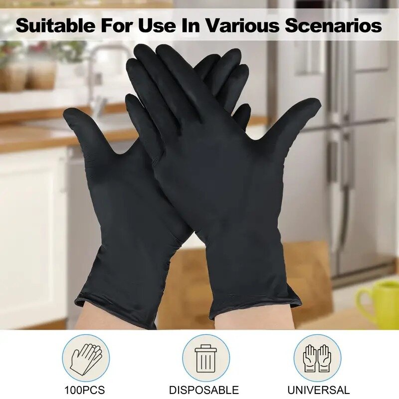 100/20 piezas guantes de nitrilo cocina guantes de látex limpieza del hogar belleza peluquero alimentos grado pastel hornear guantes de trabajo desechables