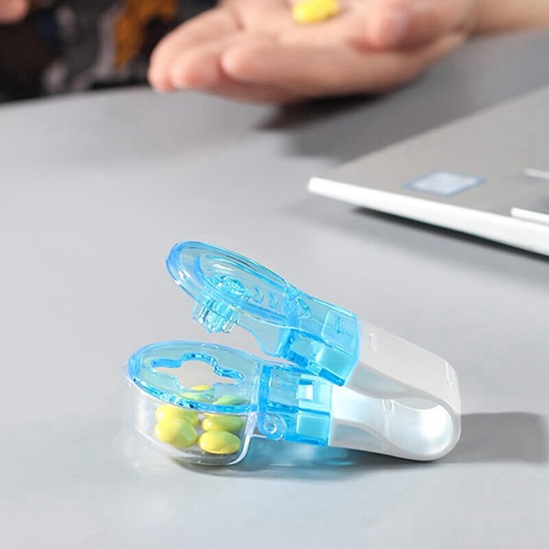 Pengambil pil portabel, Dispenser pil pembawa Tablet, penghilang pil portabel, pemotong pil untuk pil kecil