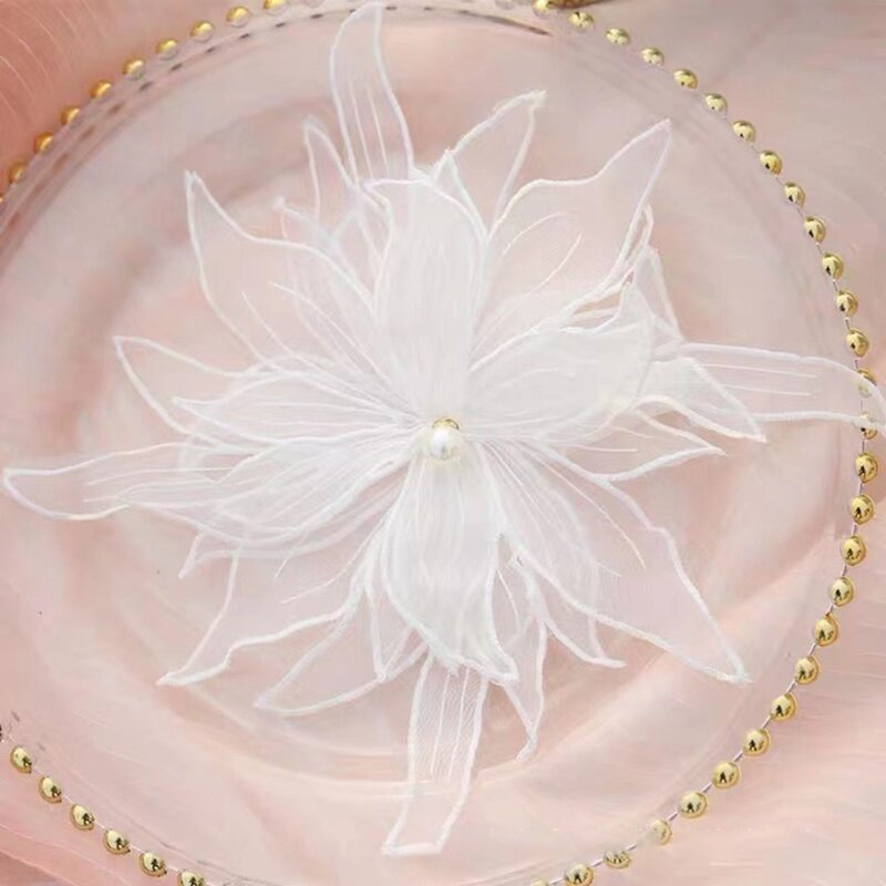 Dacron-Perles en Forme de Fleur Brodées, Accessoires de Collier, Faits à la Main, Simplicité, DIY