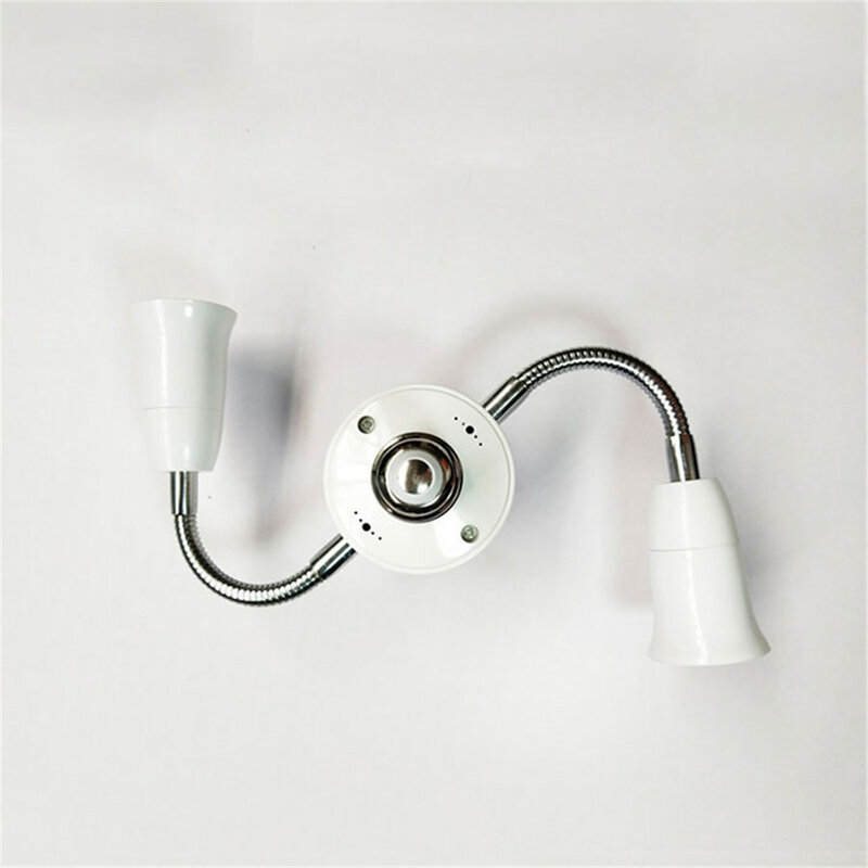 Base de luz blanca ajustable E27, divisor de enchufe de cuello de cisne, convertidor de soporte de bombillas LED con manguera de extensión, adaptador de 3, 4 y 5 vías