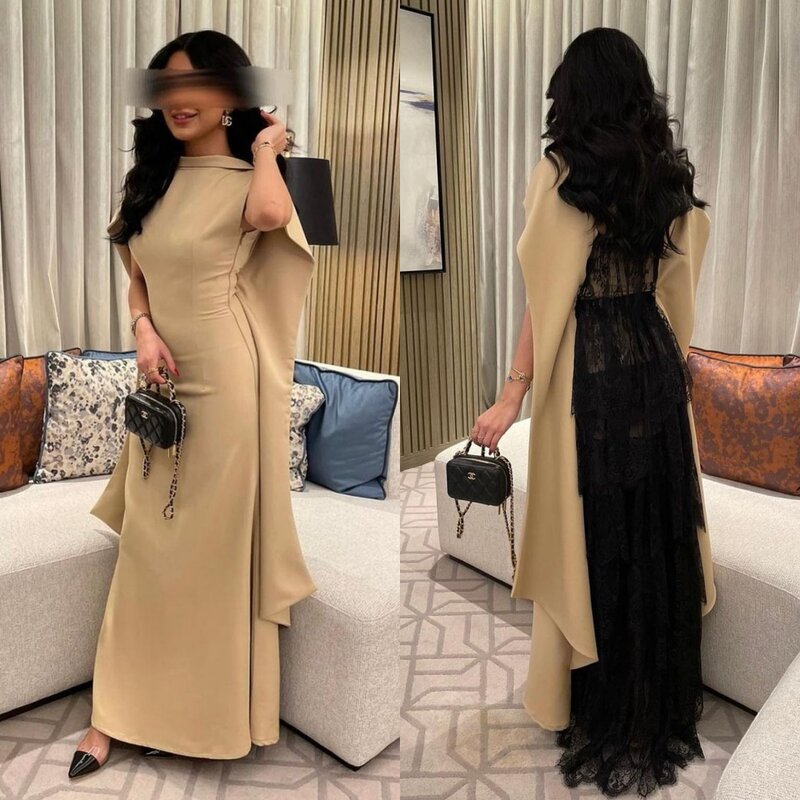 Prom Dress Saudi Arabia Classic Modern Style Formal Evening High Collar A-line Tulle Satin Bespoke Occasion Dresses