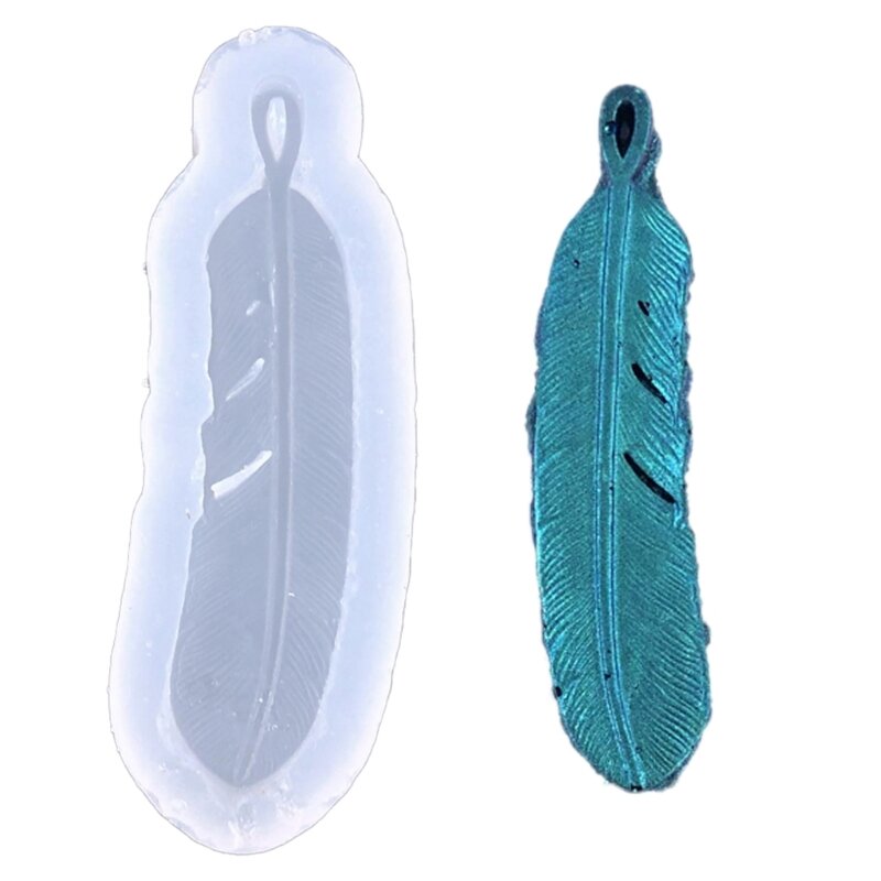 Silicone Resin Molds Butterfly House Feather Keychain Mold DIY Pendant Ornaments Epoxy Resin Crafting Mold