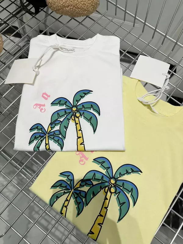 Camiseta con estampado de dibujos animados para niños y niñas, camisa fresca con patrón de árbol bonito, camisetas cortas de verano, nueva moda