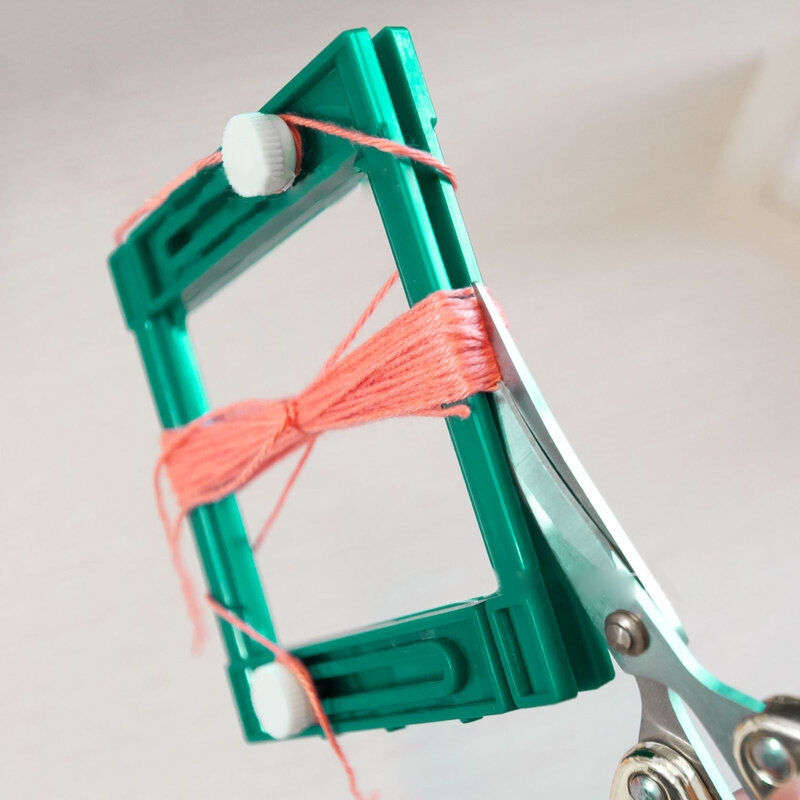 Herramienta de borlas de plástico cuadrado, herramienta Ajustable para tejer a mano, bricolaje, hecho a mano