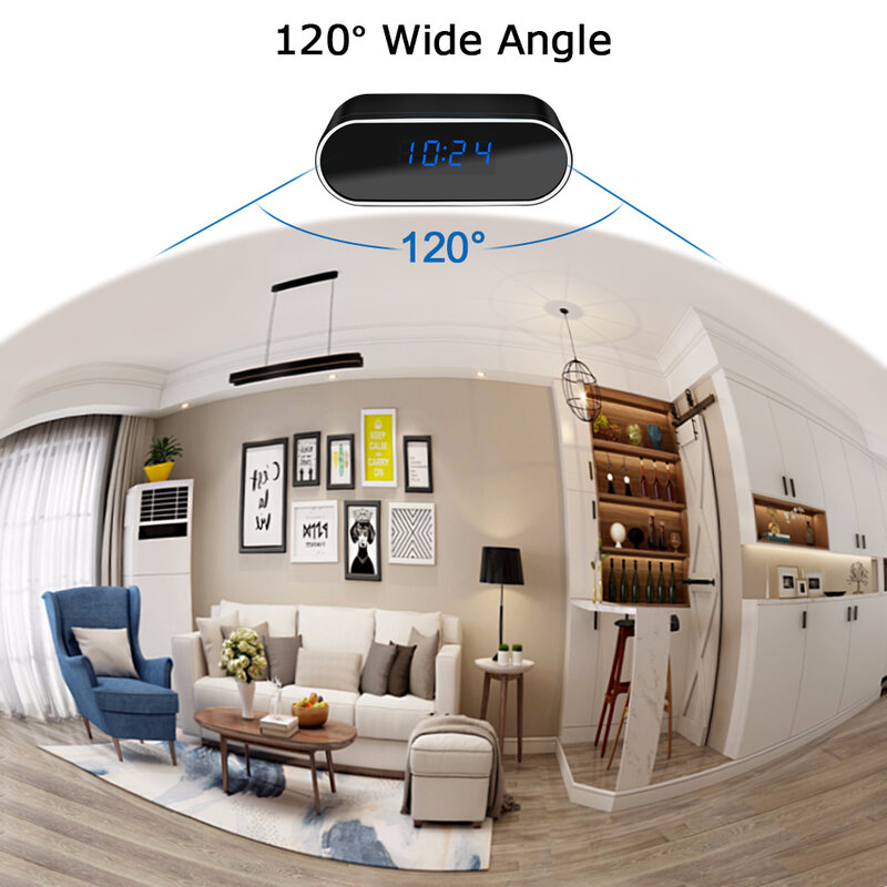 Mini orologio per fotocamera Full HD 1080P Wireless Wifi Control IR Night Vision View DVR Camcorder Home Surveillance Monitor Video