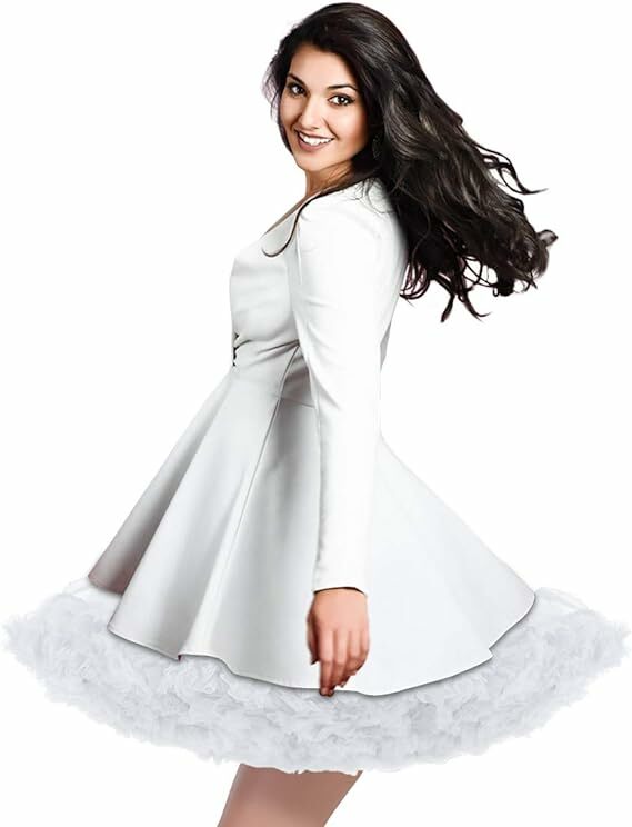 Falda plisada de tul para mujer, de 3 capas enagua, tutú blanco y negro, falda hinchada para fiesta y Cosplay