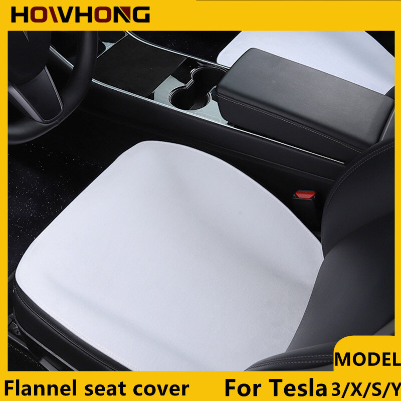 Wysokiej jakości flanelowy tapicerowany pokrowiec na siedzenie do Tesla Model 3 X S Y Przytulna ciepła poduszka samochodowa Zmodyfikowane akcesoria do dekoracji wnętrz