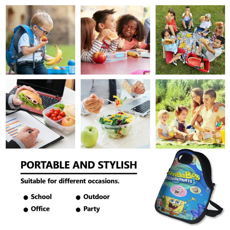 Cartoon Children's Lunch Bag Thermal Insulation Aluminum Film High Quality Waterproof Oxford Cloth Portable Lunch Bags Tote New