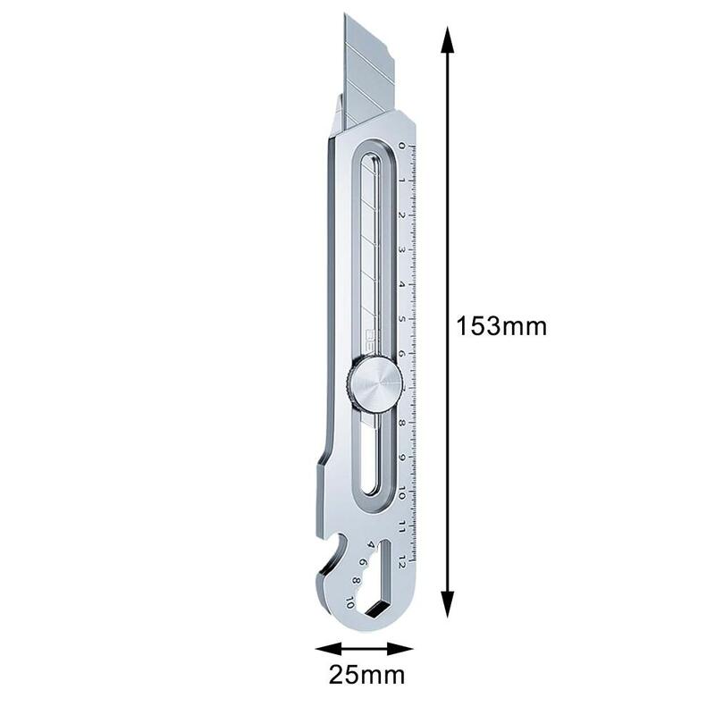Cuchillo multifuncional de bolsillo 6 en 1, cortador de caja resistente de 18MM, herramienta de grado Industrial engrosada de acero para el hogar y la Oficina