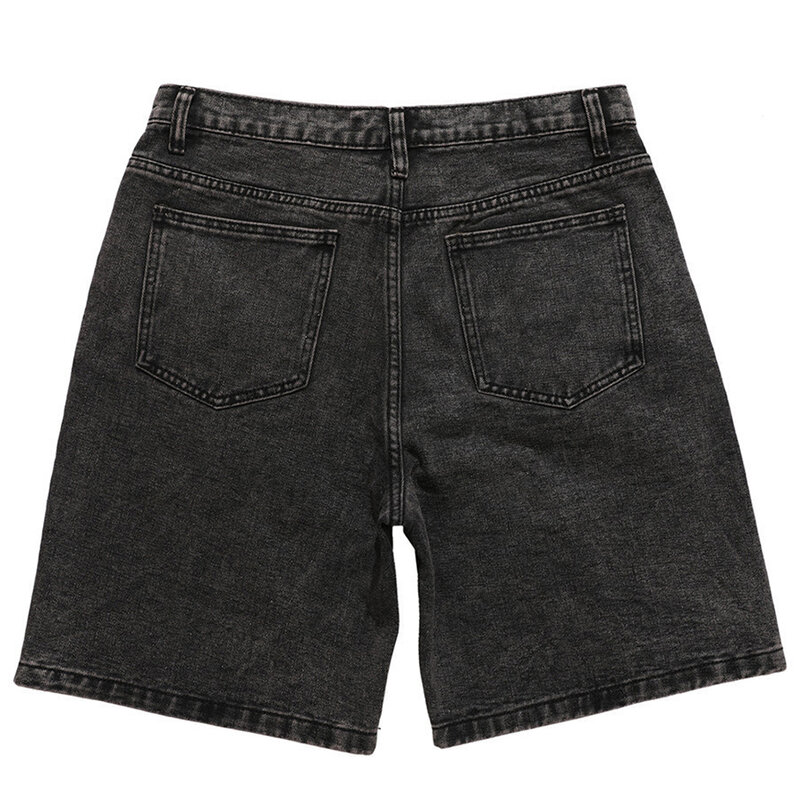 Pantalones cortos vaqueros Harajuku para hombre, ropa informal holgada de estilo Hip Hop, color azul, 2022