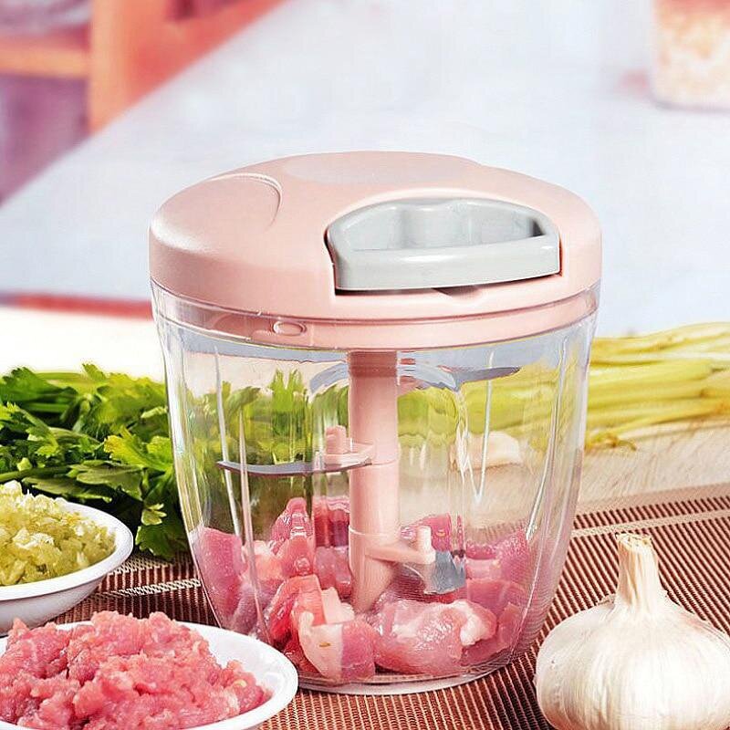 500/900ML ręczna maszynka do mielenia mięsa rozdrabniacz czosnku obracać wyciskacz do czosnku kruszarki warzywne nóż do cebuli akcesoria do gotowania kuchenne