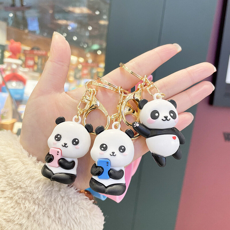 Kawaii Bag Charm Bag Accessories Keychain Car Pendant Creative Cartoon Rabbit Panda Football Toy Birthday Kid Couple Friend Gift
