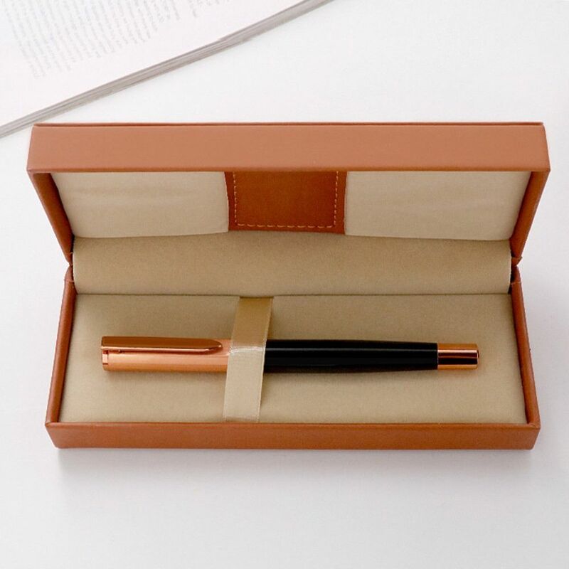 Simples grande capacidade pu couro lápis caixa, presente do negócio, caneta casos, embalagem, novo