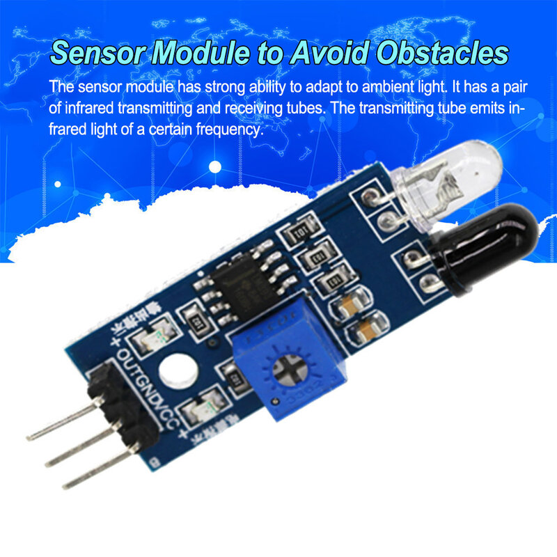 Sensor de Reflexão Fotoelétrica Profissional Transdutor com Tubo Receptor, Evite Obstáculos, Fácil de Usar