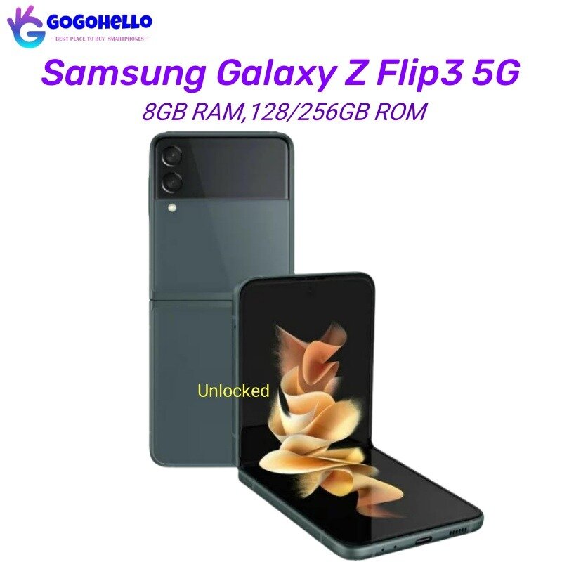 Samsung-Téléphone portable pliable Galaxy Z Flip 3 5G F711U/U1, 98% Go, 128 Go, 256 pouces, NDavid, Snapdragon 6.7, débloqué, 888 nouveau, original