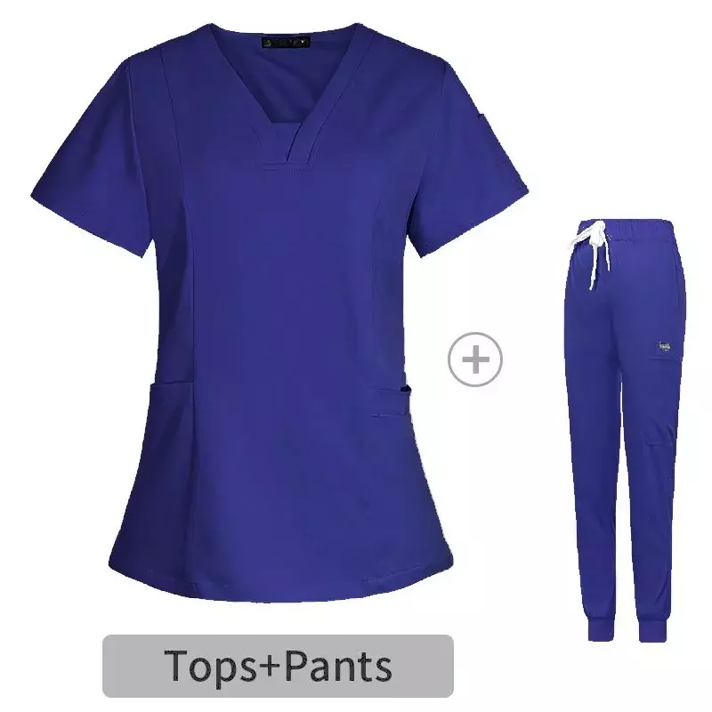 Conjuntos de uniformes quirúrgicos médicos para mujeres, Tops, pantalones, accesorios para enfermeras, clínica Dental, Spa, ropa de trabajo para mascotas
