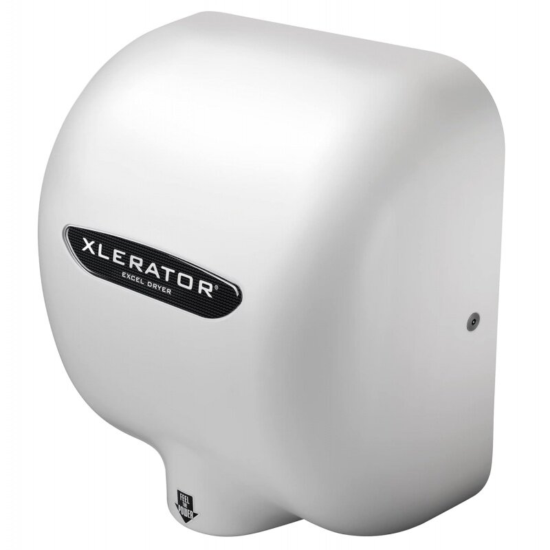 XLERATOR XL-BW Sèche-mains automatique à grande vitesse avec couvercle en plastique Therinvest blanc et 1.1 buse de réduction du bruit, 12.5 A, 110/12