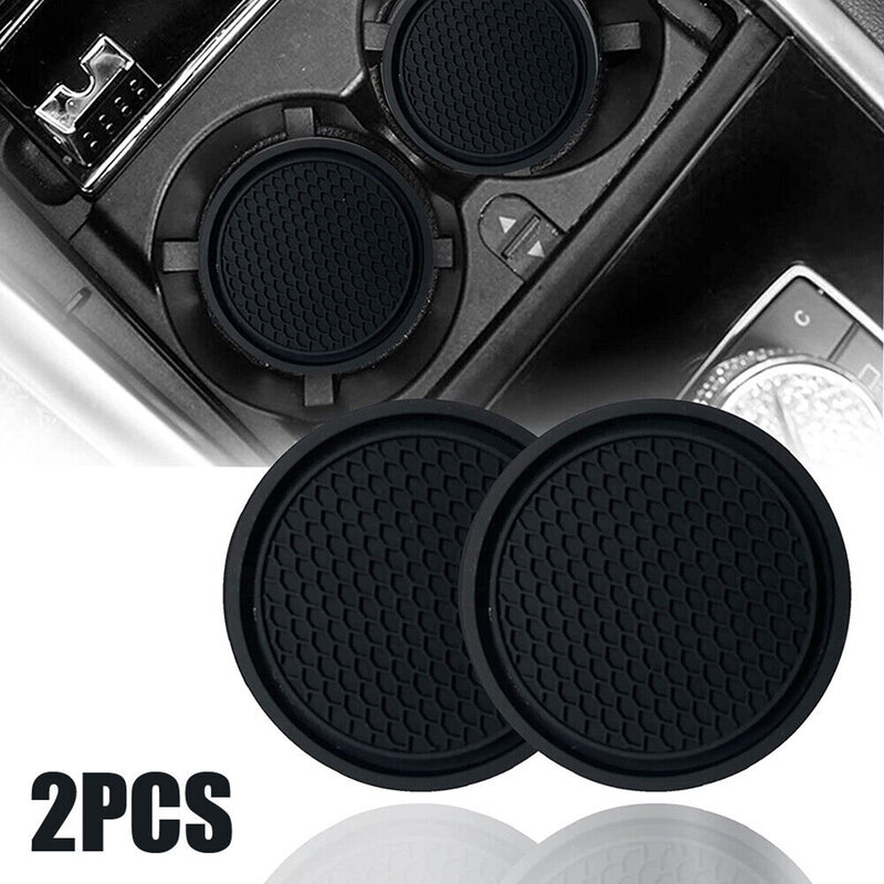 2 Pack Universal Car Cup Holder Anti-Slip Insert Coaster Car Accessories Black Universal Fits Perfectly For Most Car's Cup Holde