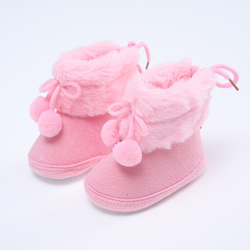 أحذية الأطفال حديثي الولادة أحذية الشتاء الدافئة الأولى مشوا أحذية الفتيات الفتيان أحذية لينة وحيد الفراء الجوارب الثلوج الاطفال أحذية الثلوج ل 0-18 متر Bebe