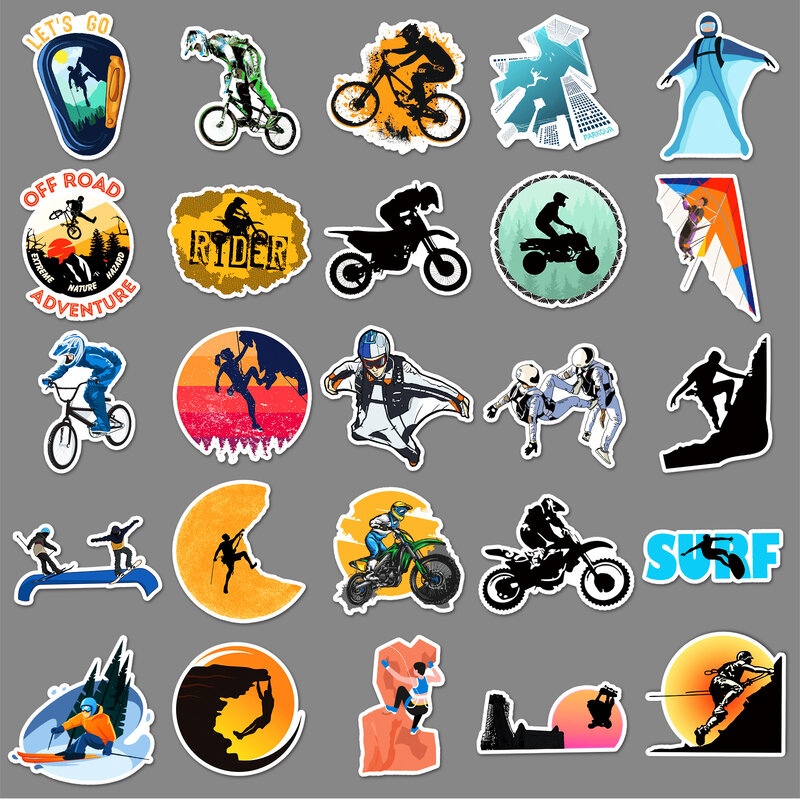 50Pcs Extreme Sports Series Graffiti Stickers Suitable for Laptop Helmets Desktop Decoration DIY Stickers Toys Wholesale