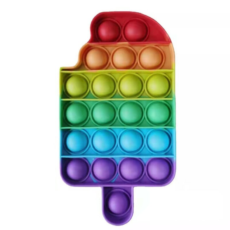 Rainbow Bubble Pops เด็ก Fidget ของเล่น Sensory Autisim พิเศษของ Anti-ความเครียดบรรเทาความเครียด Squishy ง่าย Dimple Fidget ของเล่น