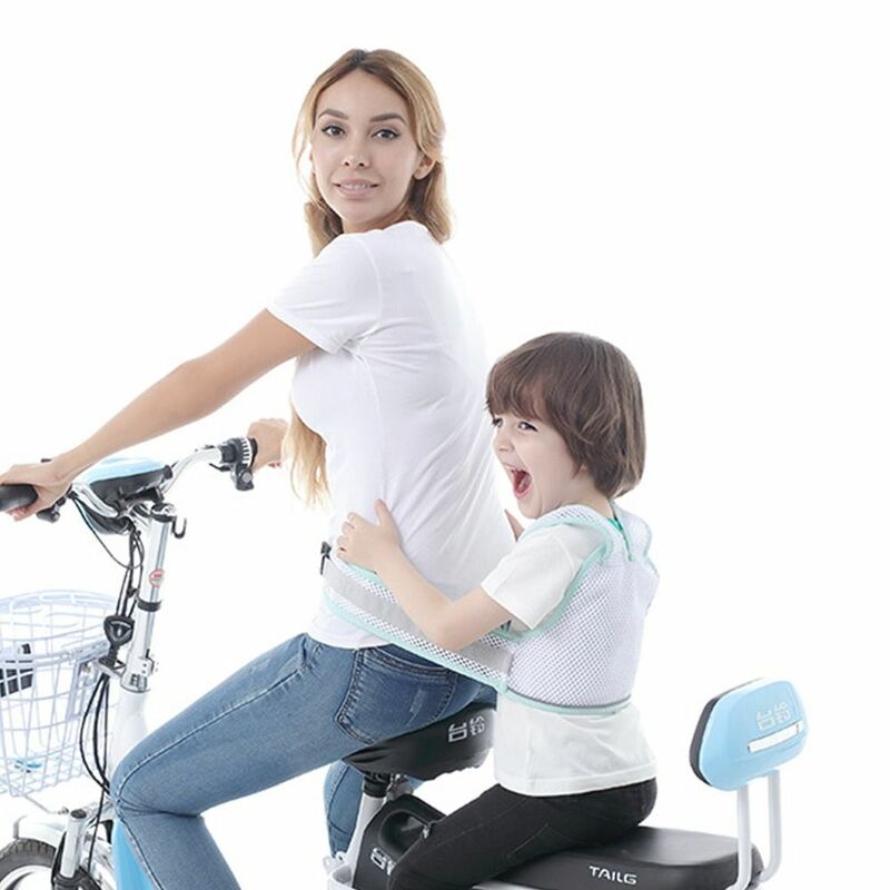 Cinturón de seguridad de malla de algodón para motocicleta eléctrica, accesorios de prevención de caídas, correa para vehículo, arnés para bebé