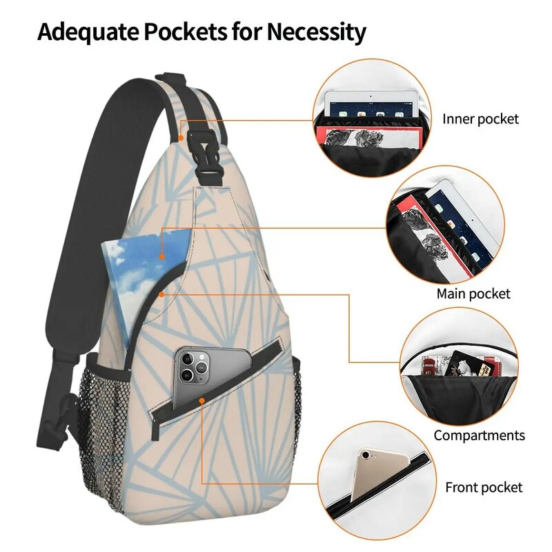 Geometric Lines Sling Bags Chest Crossbody Shoulder Sling Backpack Hiking Travel Daypacks Cool Bookbag