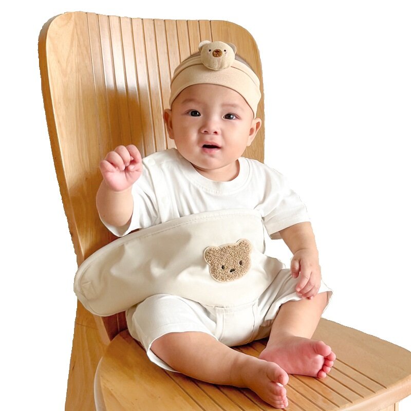 Sabuk duduk kursi makan bayi, ikat pinggang tetap penyangga anak portabel ukuran pinggang dapat diatur untuk anak usia 8-24 bulan