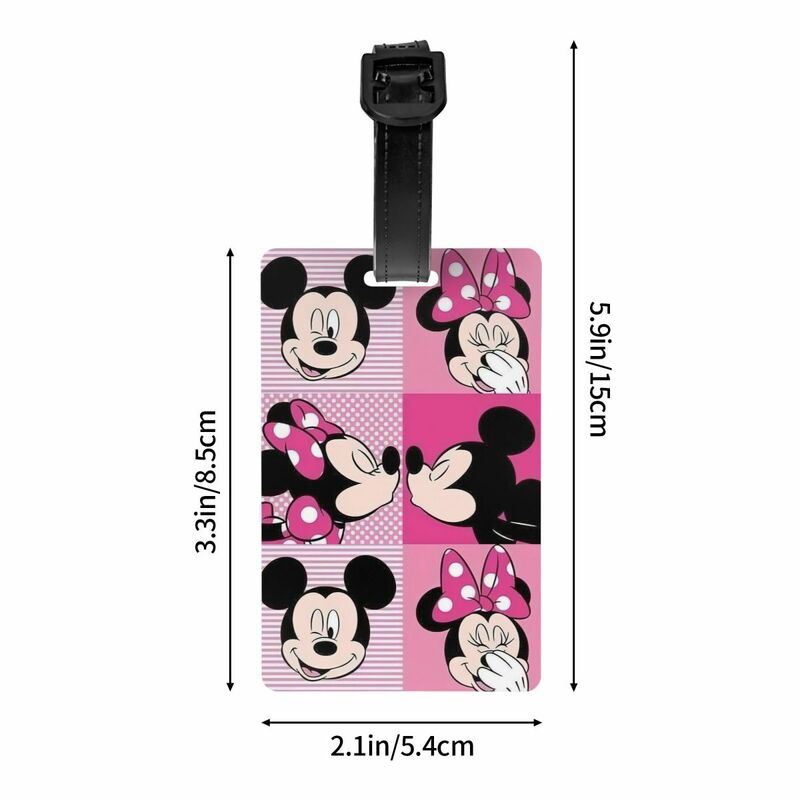 Mickey Minnie Mouse Luggage Tag for Travel Bag Suitcase Privacy Cover ID Label