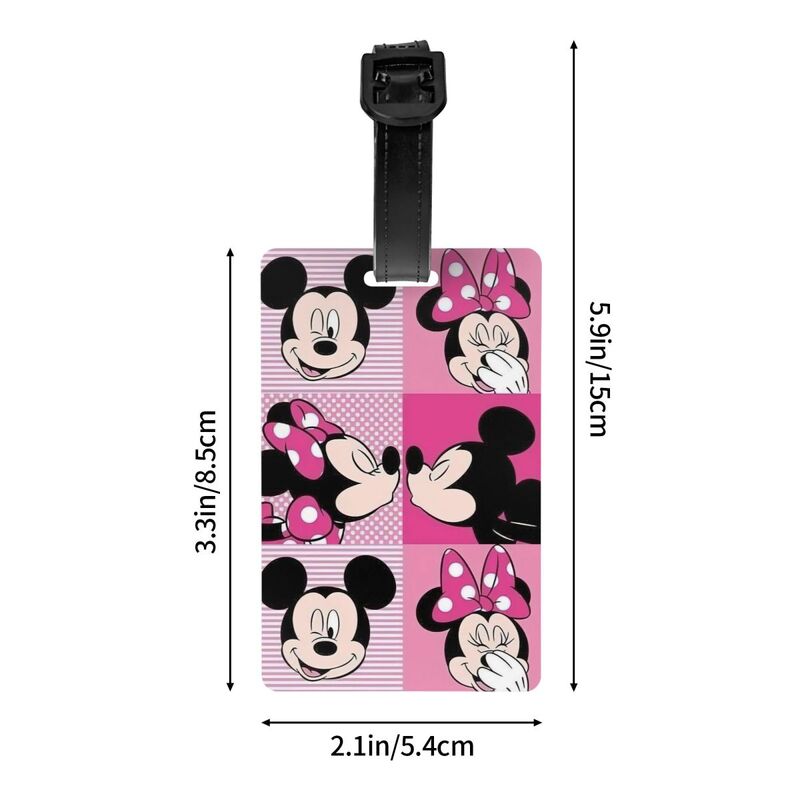 Mickey e Minnie Mouse Bagagem Tag, Bolsa de Viagem, Mala Privacidade Capa, Etiqueta ID