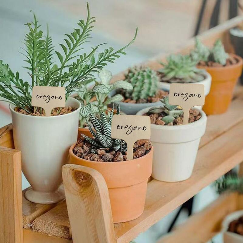 10/20/50Pcs Bamboo Plant Labels Markers T-Type Garden Plants Classification Sorting Vegetables Sign Tags Flowers Nursery Markers
