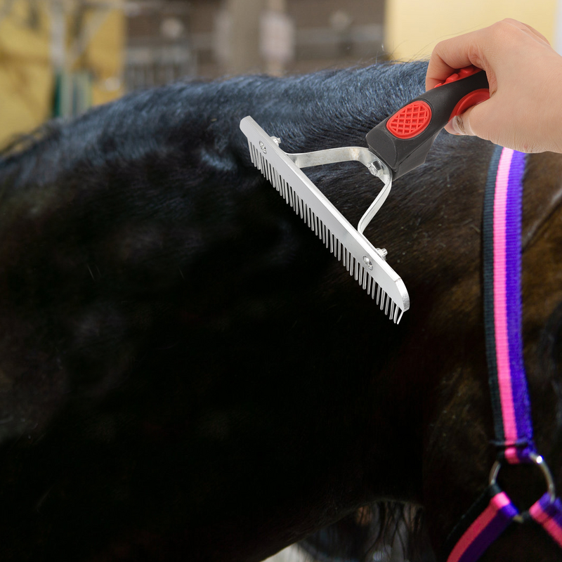 Щетка для чистки шерсти домашних животных, прочный скребок для шерсти от лошади и пота, аксессуар для груминга животных