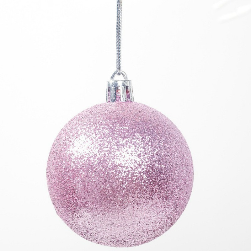 Boule de Noël Décorée avec Arbre de 6cm de Diamètre, Pendentif Cadeau, 6 Couleurs, 12 Pièces/Ensemble