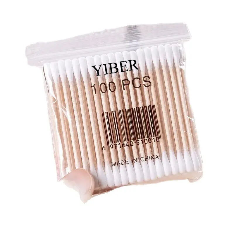 YIBER 2000 шт. белые мини ватные палочки, Двойные мягкие палочки, аппликаторы для макияжа, для наращивания ресниц, тату, микро-кисть для бровей