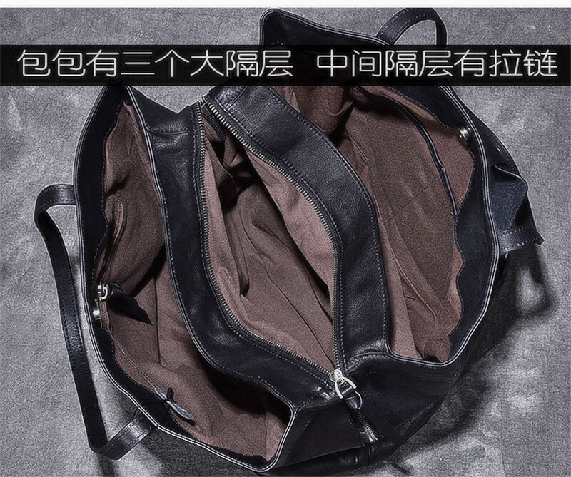 Prawdziwa skóra duża pojemność czarna torba typu tote luksusowe męskie projektant torebek casual prawdziwa skóra bydlęca damskie torba podróżna na ramię robocze