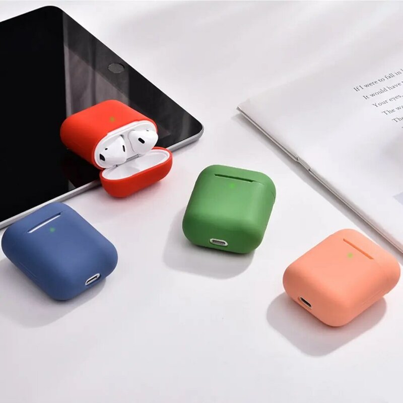Silicone macio protetor fone de ouvido capa, shockproof manga, caso para Apple Airpods 1, 2, luxo, novo