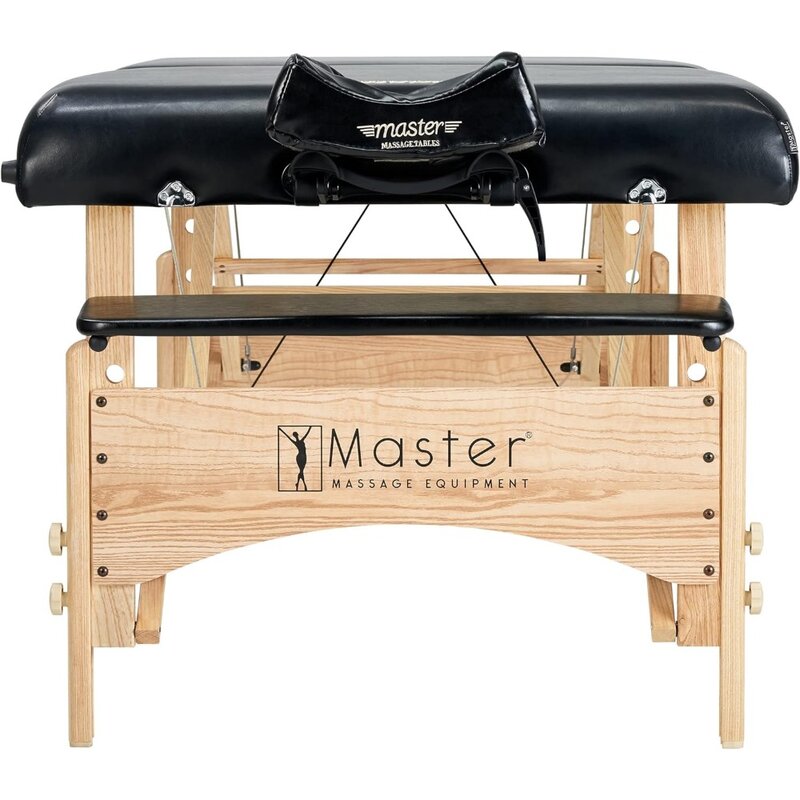 Master Massage 32" Olympic LX Massage Table, Black, Perfect for Larger Clients