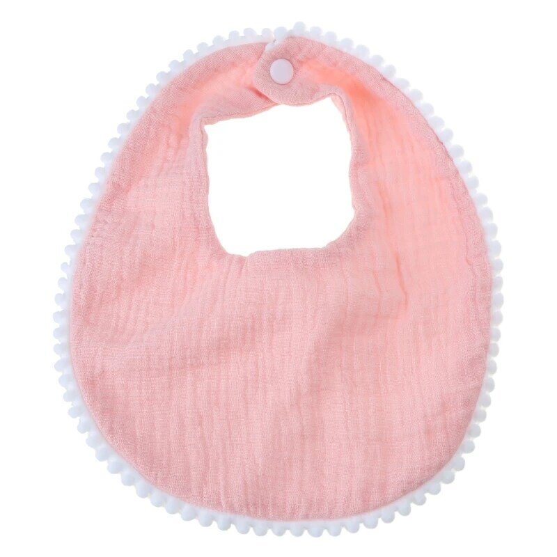 Baberos Bandana para bebé con adorno encaje con volantes, Color sólido, toalla para Saliva y dentición, paño algodón para