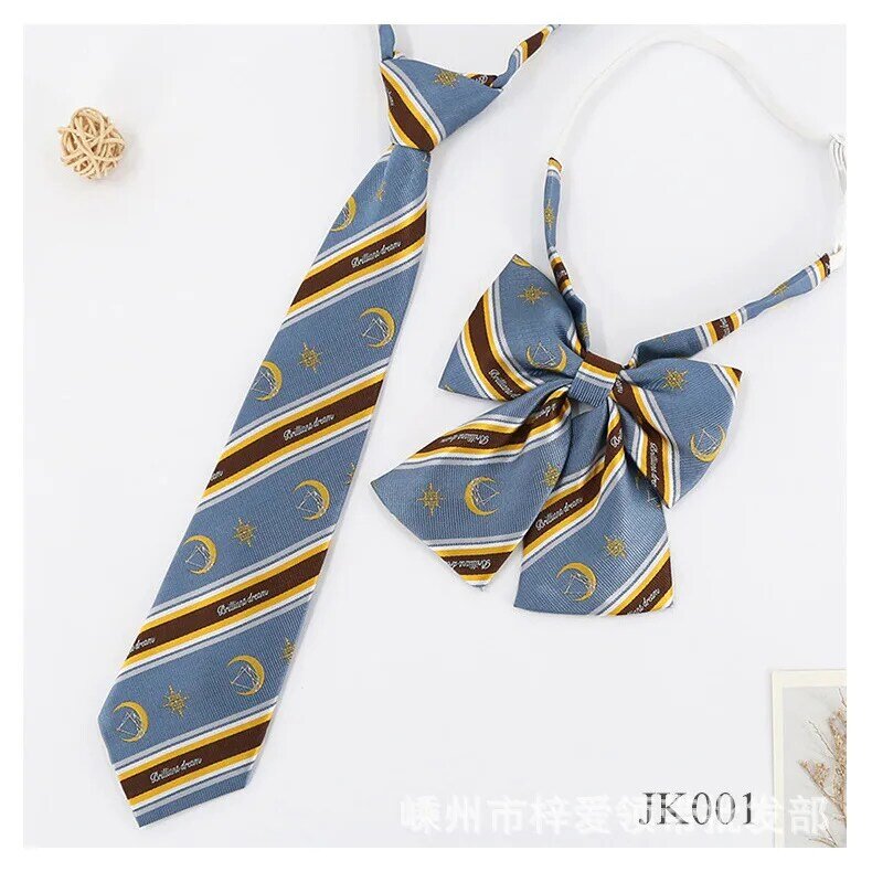 Галстук-бабочка женский полосатый в японском стиле, милая рубашка с галстуком, Школьные Аксессуары