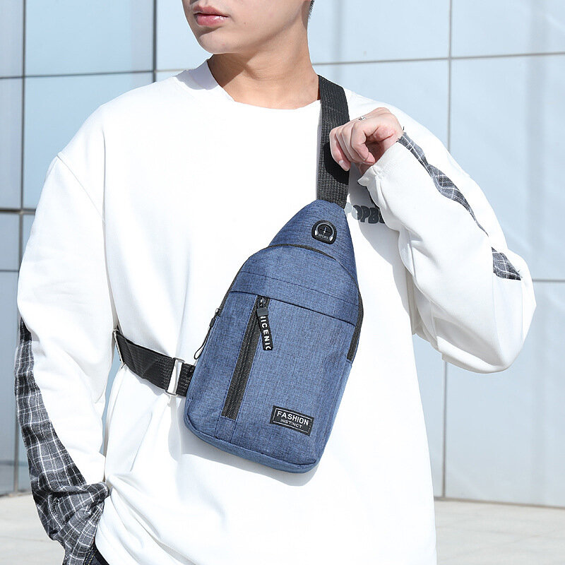 Mijia novo saco de peito masculino de cor sólida ao ar livre casual moda pequena bolsa de moda oxford pano bolsa de ombro