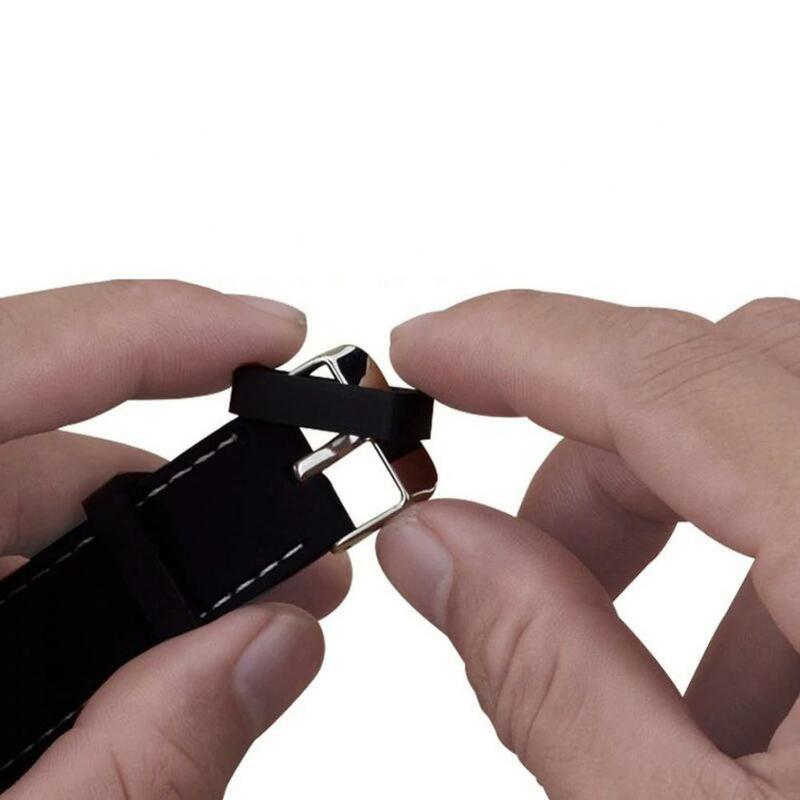 Correa elástica de silicona negra para reloj de pulsera, accesorio de anillo de bucle, 12-30mm