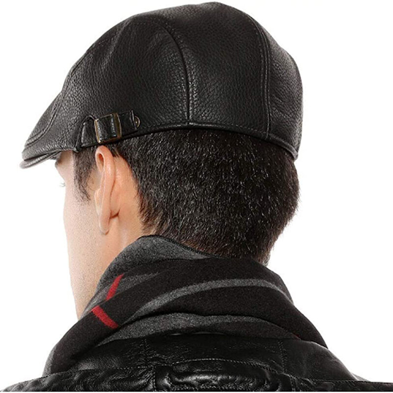 الرجال الكلاسيكية خمر بولي Leather الجلود قبعة مسطحة قبعة غاتسبي موزع الصحف القيادة اللبلاب قبعة