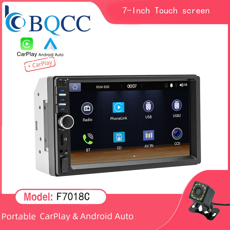 Universal Carplay Android Auto 7 Zoll 2 Din Autoradio Autoradio Multimedia-Player für Ford VW Golf
