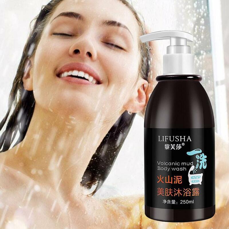 250ml Volcanic Mud Shower Gel Whitening Whole Body Skin Care Fast Body Whitening Wash Wash Shower Clean D1l0