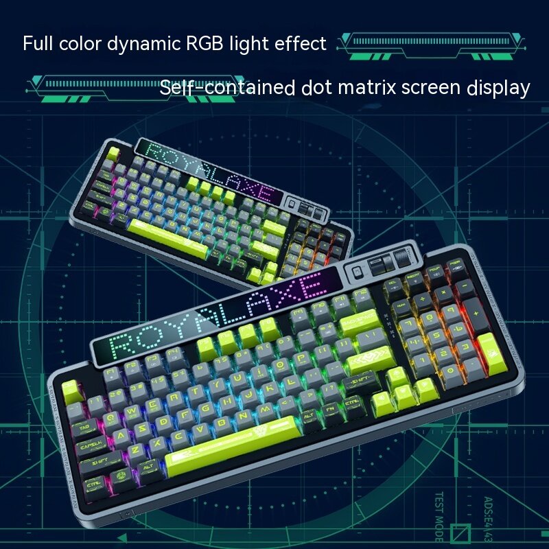 XL98 Three-Mode Wireless Bluetooth Mechanical Keyboard RGB Dynamic Light Effect Full Key Hot-Swappable Esports Gaming Keyboard