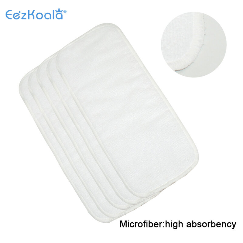 EezKoala-inserto de microfibra de 3 capas, pañales de tela lavables reutilizables para bebé, 35x13,5 cm, se adapta a pañal o cubierta