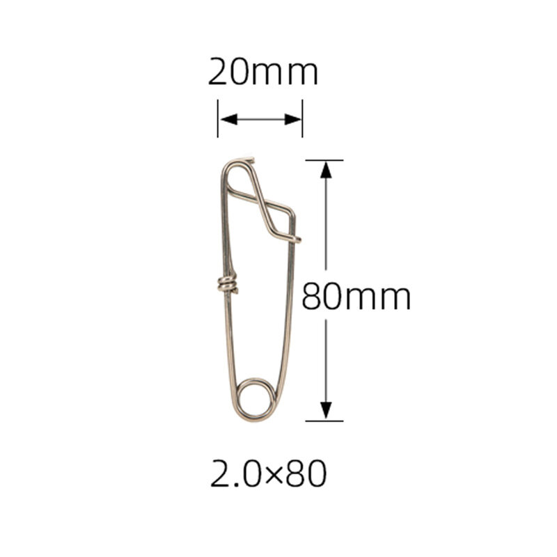 1 buah gantungan cabang panjang baja tahan karat klip Tuna garis mengambang jepret 3 ukuran untuk aksesoris alat pancing Snapper memancing